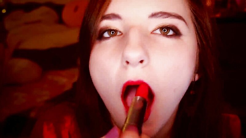AftynRose Naked ASMR with Red Lipstick