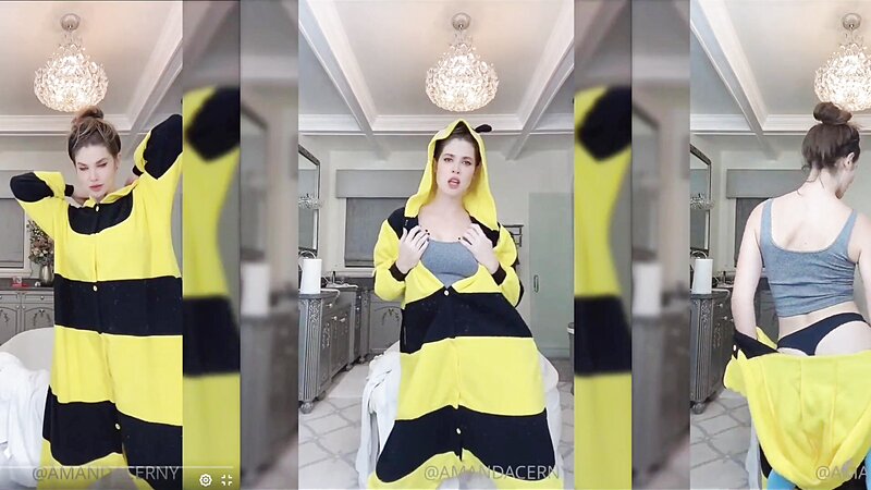 Amanda Cerny Nude Nip Slip While Stripteasing