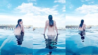 Amanda Cerny Nude Swimming in Pool Video Leaked