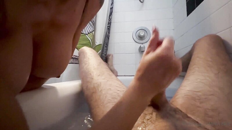 Amira Brie Giving a Nude Handjob