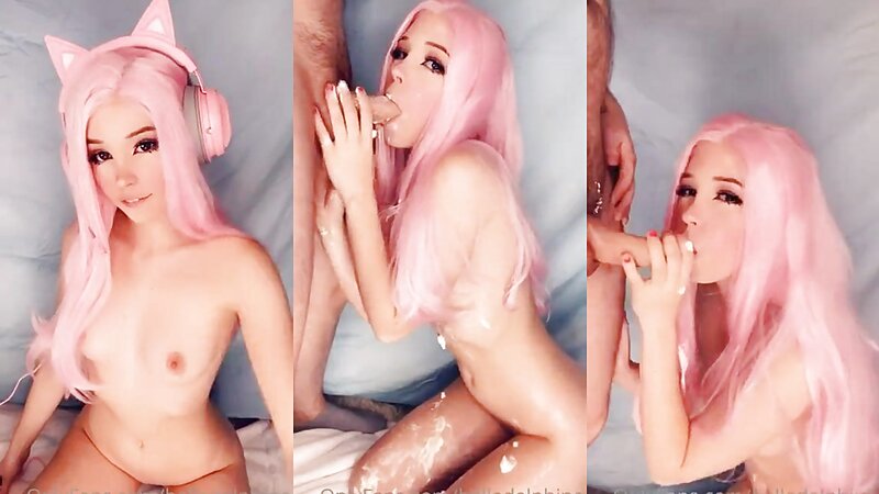 Belle Delphine Whipped Cream Blowjob and Sucking
