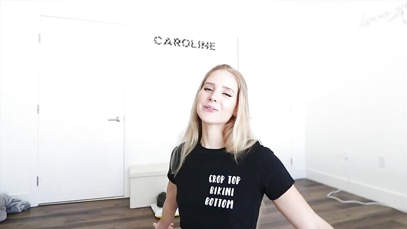 Caroline Zalog Nude Lingerie Try On