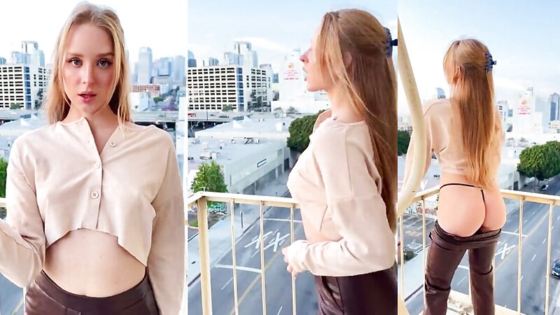 Caroline Zalog Public Outdoor Teasing