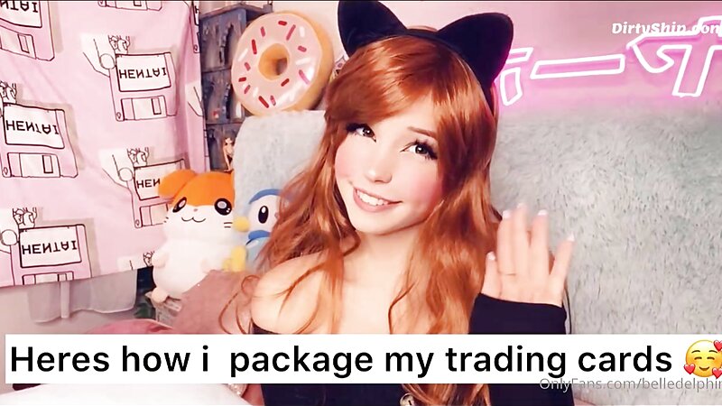 Belle Delphine Collecting Cards and Teasing