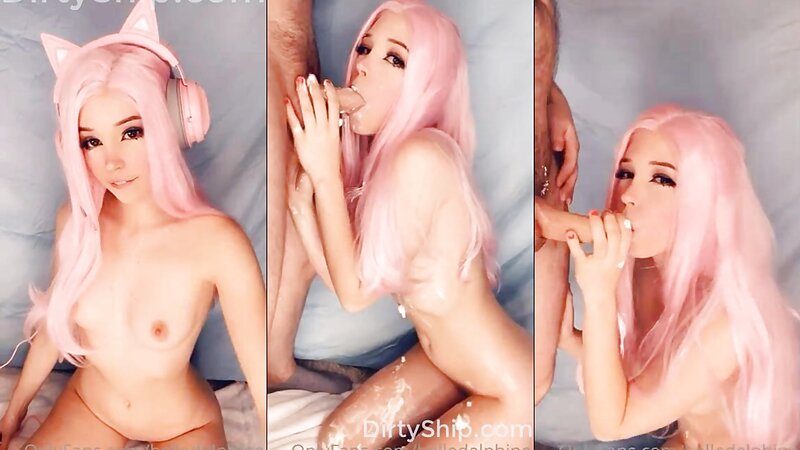 Belle Delphine Sloppy Blowjob and Cum in Mouth