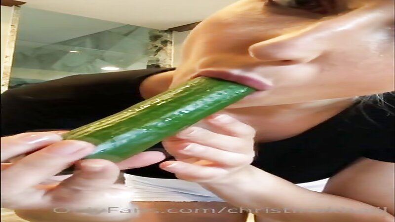 Christina Khalil Sloppy Cucumber Blowjob