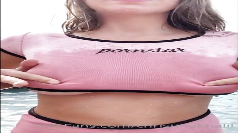 Christina Khalil Wet T-Shirt Stripteasing