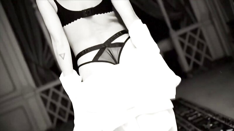 Clara Morgane Nude in Black Lingerie and Topless