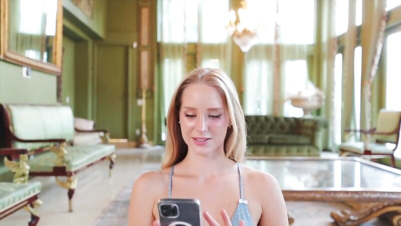 Caroline Zalog Trying On Lingerie in a Mansion