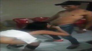 Drunk girl flashing and sucking dick at party