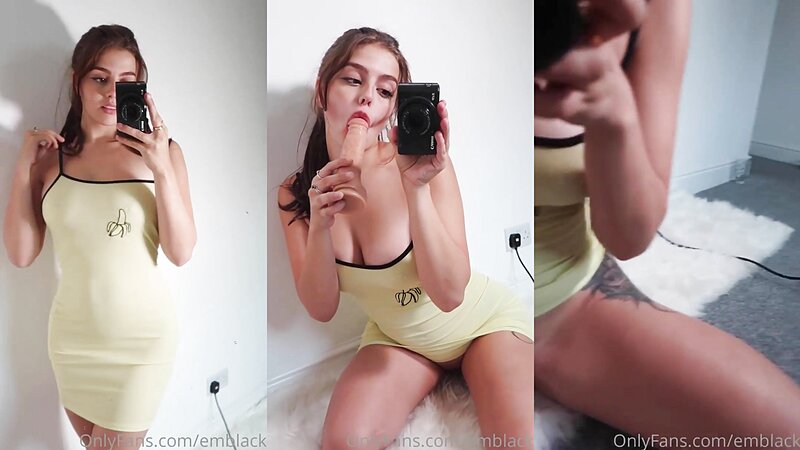 Emily Black Naked Riding a Dildo in Front of Mirror