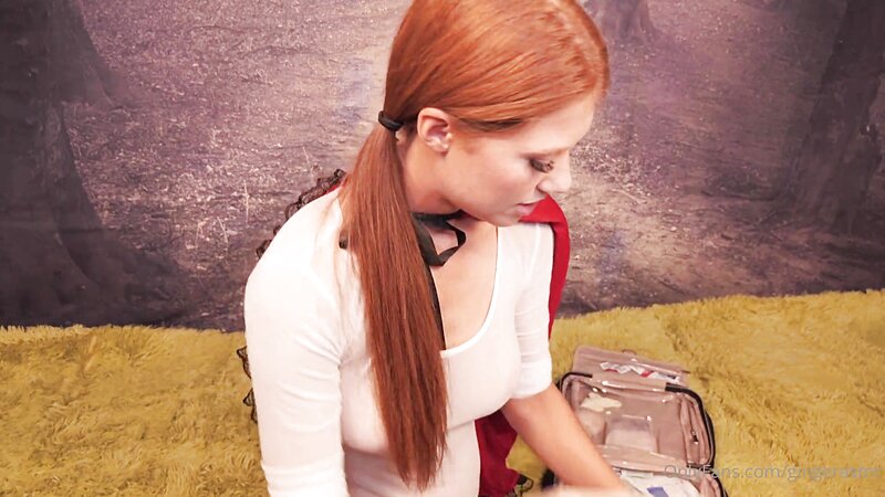 Ginger ASMR Nude in Red Riding Hood Costume