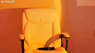 KateeLife Porn Glass Dildo Riding Hitachi Masturbation Video