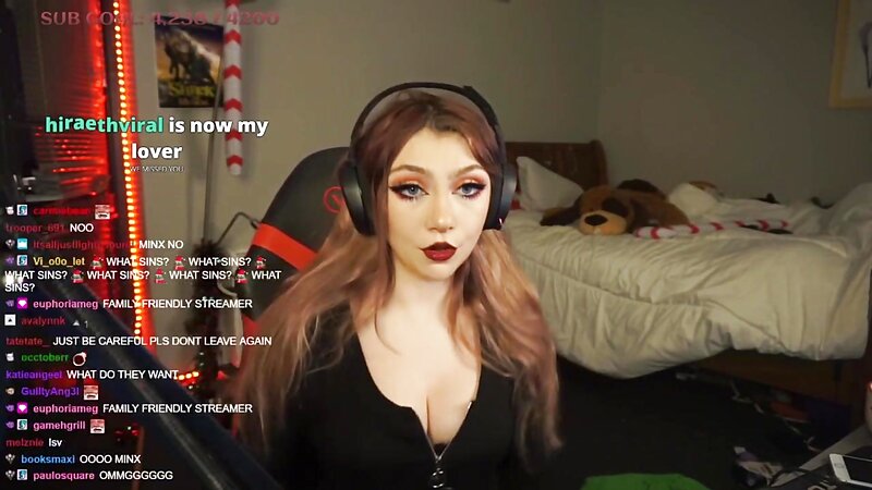 JustaMinx Sexy Twitch Streamer Stripteasing