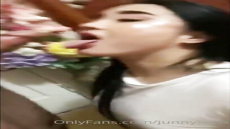 Junny Kim Cum Eating Asian Fun