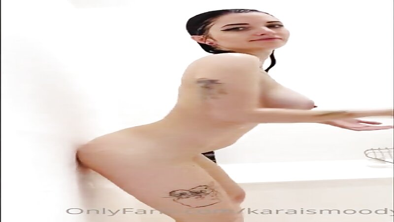Karaismoody Nude Fucking a Dildo in Shower