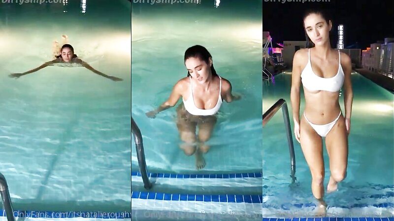 Natalie Roush Hot White Bikini Dancing