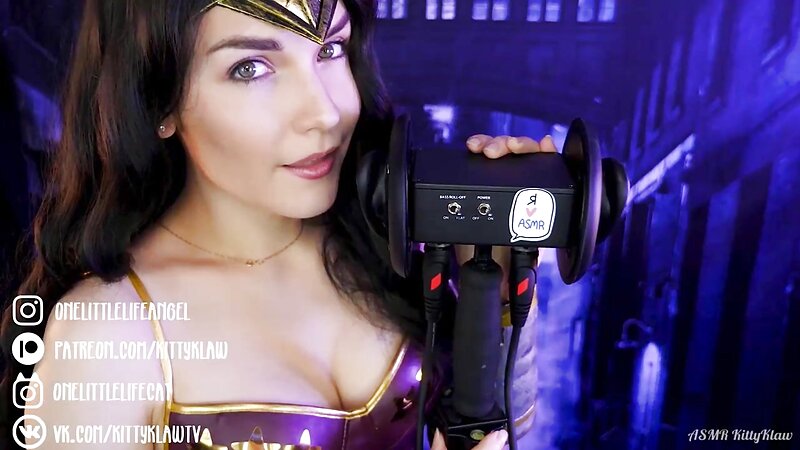 KittyKlaw ASMR Wonder Woman Licking and Teasing