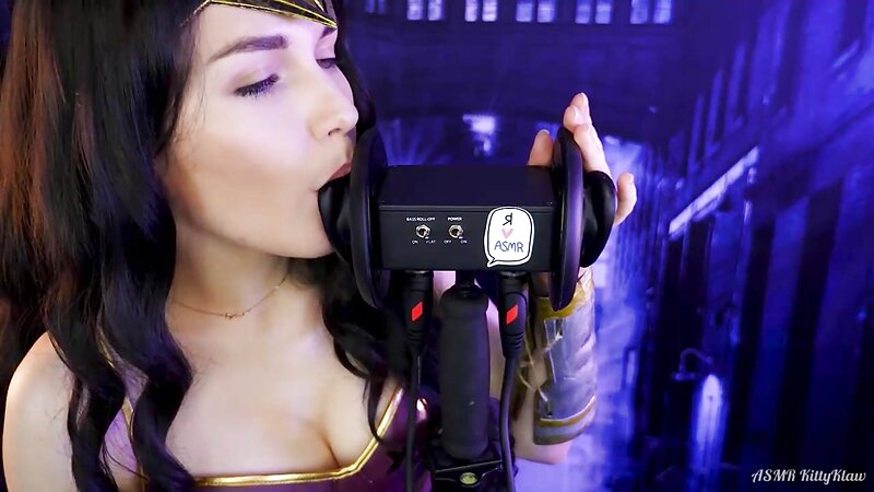 KittyKlaw ASMR Wonder Woman Licking and Teasing