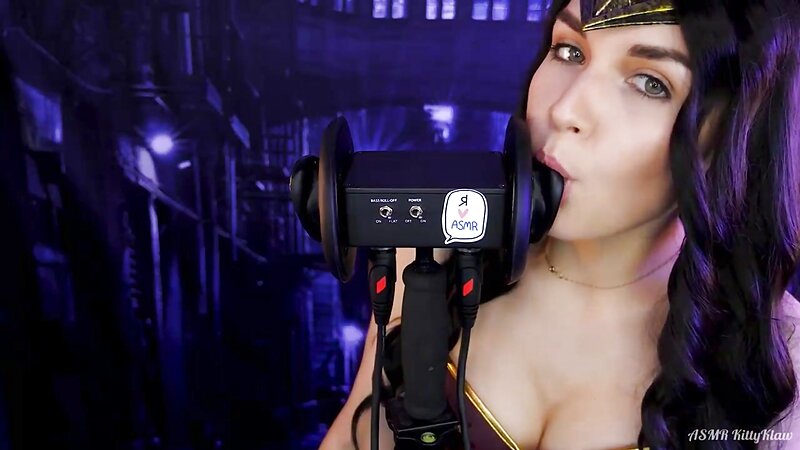 KittyKlaw ASMR Wonder Woman Licking and Teasing