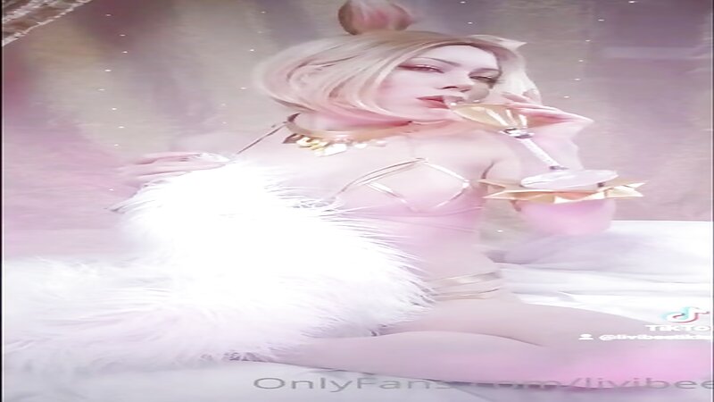Livibee Sexy Ahri Cosplay in Lingerie