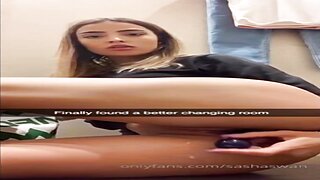 SashaSwan Masturbating In Public Porn Video