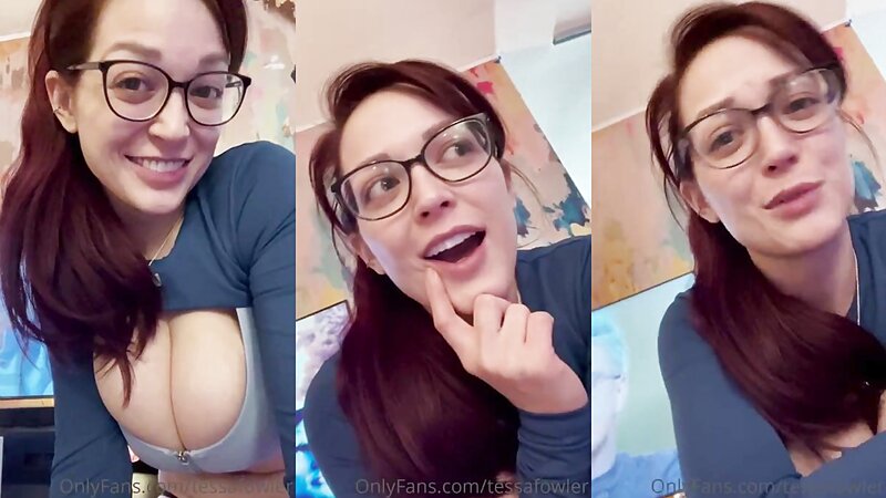 Tessa Fowler Topless Big Tits Stripteasing