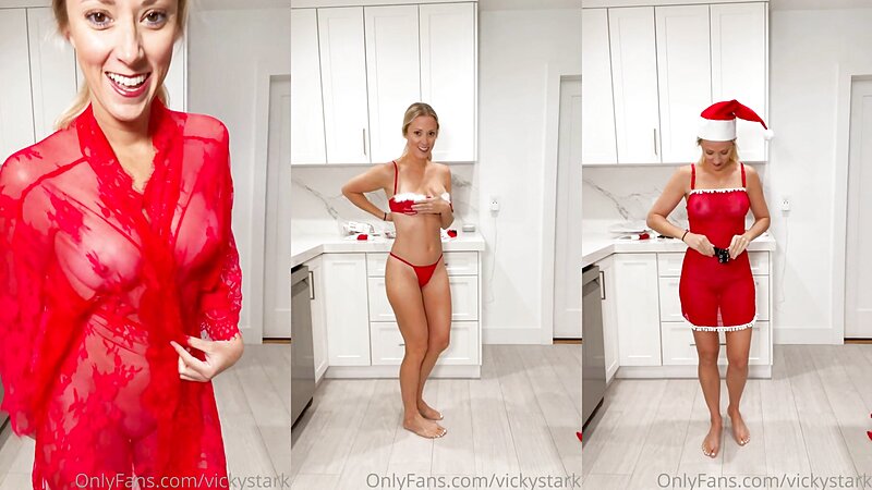 Vicky Stark Dancing in Christmas Lingerie