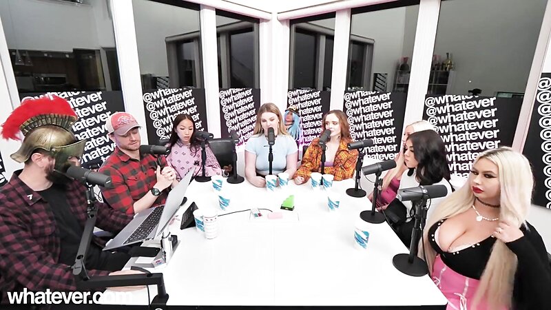 Whatever Podcast Girl Flashing Tits and Pussy