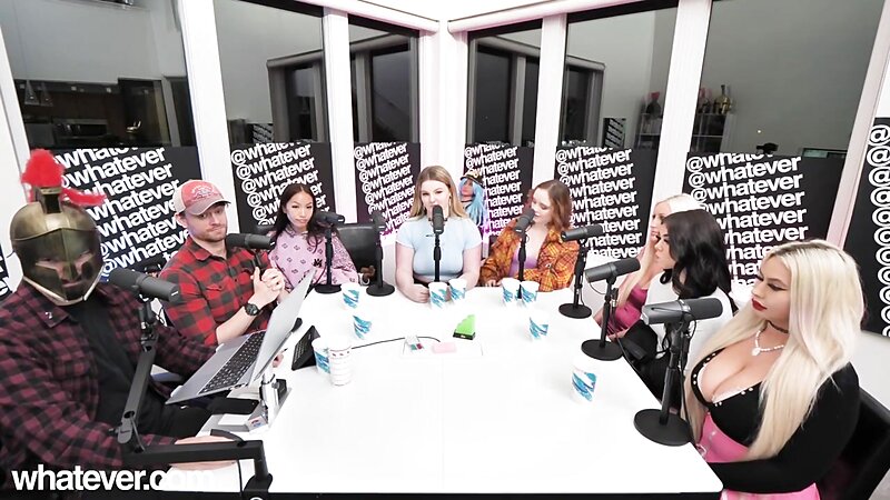 Whatever Podcast Girl Flashing Tits and Pussy