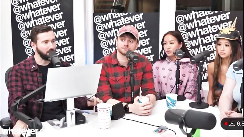 Whatever Podcast Girl Flashing Tits and Pussy