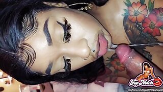 Hot Ebony Gets A Sloppy Face And Throat Fuck With Tons Of Spit