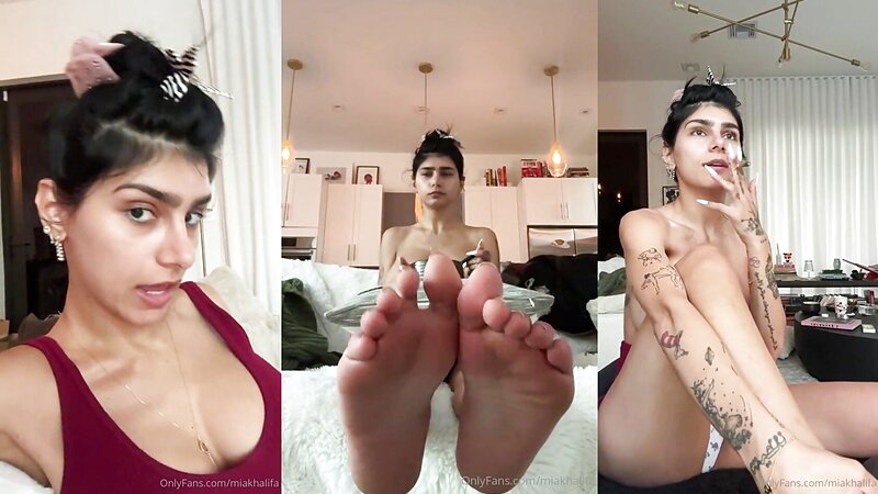 Mia Khalifa Topless Smoking and Titty Teasing