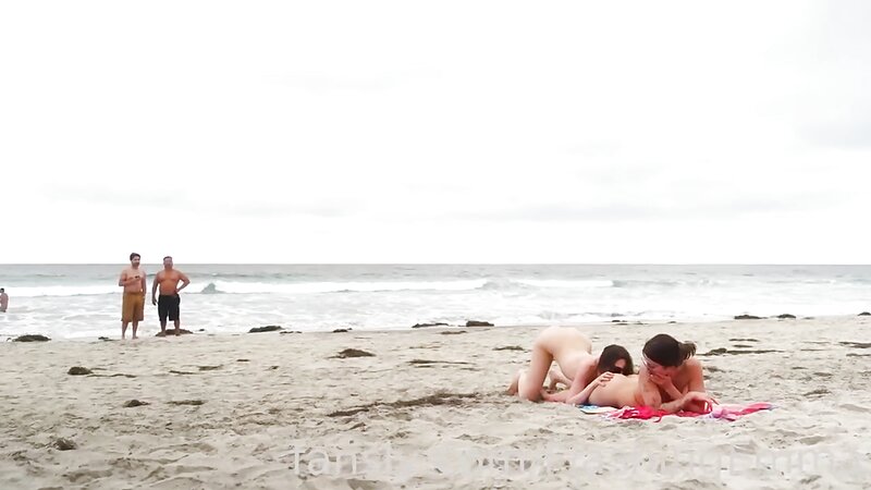 Ellie James Lesbian Action at The Beach