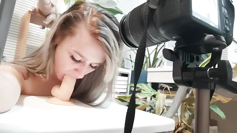Natie Del Drooling Blowjob on a Dildo