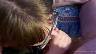 Alice Cottonsox Paying a Blowjob With Cum