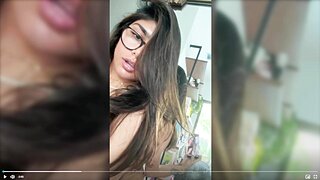 Mia Khalifa Topless Handbra With Glasses Video Leaked