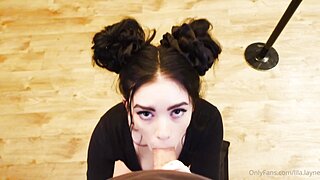 Lila Layne Giving a Yummy Blowjob With Cumshot