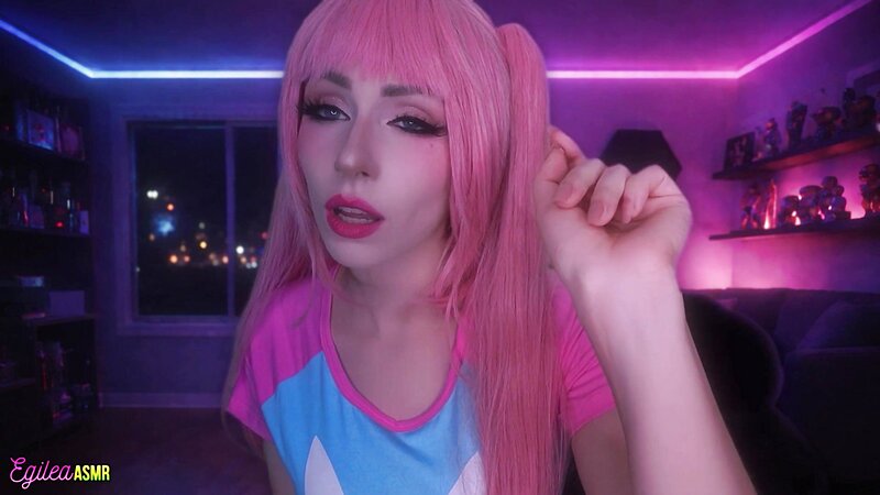 Egilea Gamer Girlfriend Cosplay ASMR Licking and Kissing