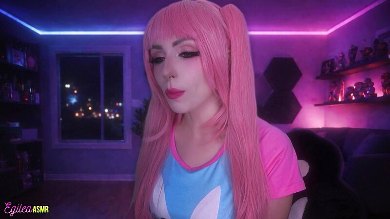 Egilea Gamer Girlfriend Cosplay ASMR Licking and Kissing