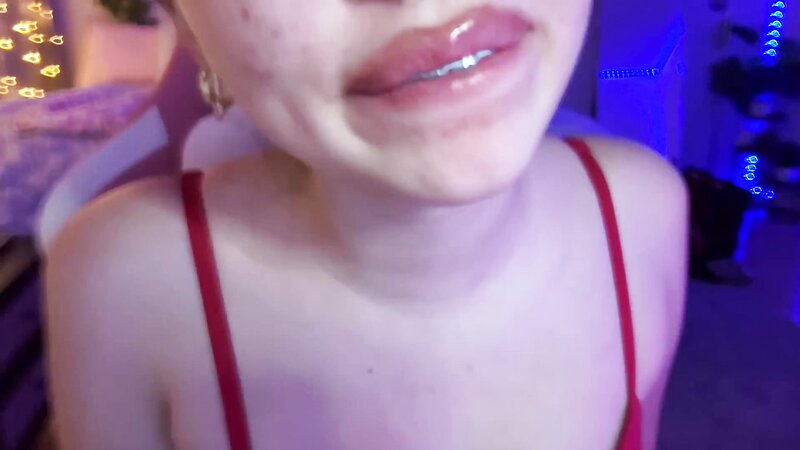 Wahonay ASMR - Lens Licking In Red Bra