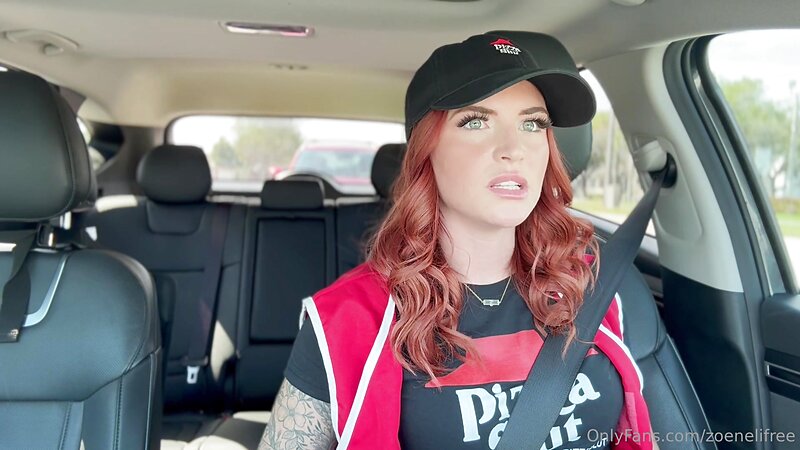 Zoe Neli Pizza Girl Blowjob and Ass Worship for Horny Customer