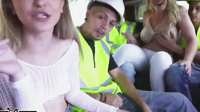 Crazy Bus Orgy with Horny Teens in Cowgirl Position and Facial Cream Pie