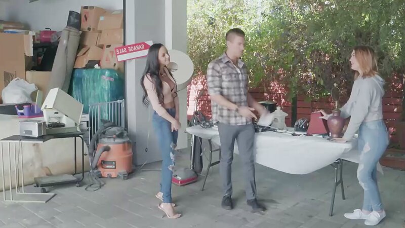 Hardcore Cowgirl Ride at Yard Sale with Big Dick BBC Babe