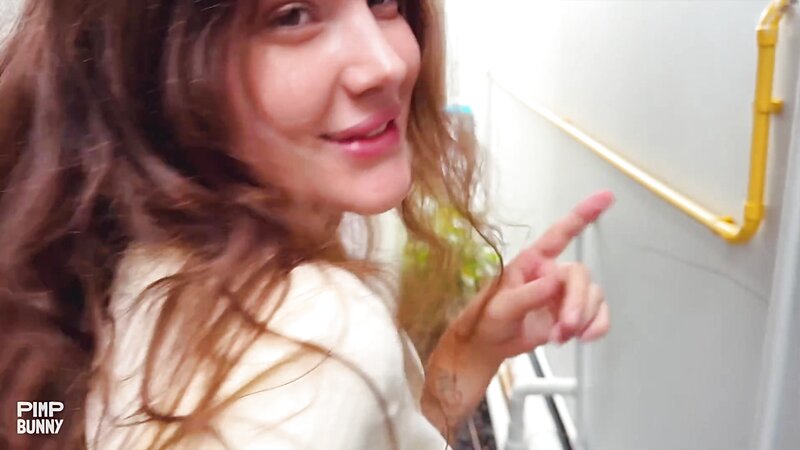 ImMayBee Horny Teen Outdoor Quickie Blowjob and Cowgirl Facial in Public