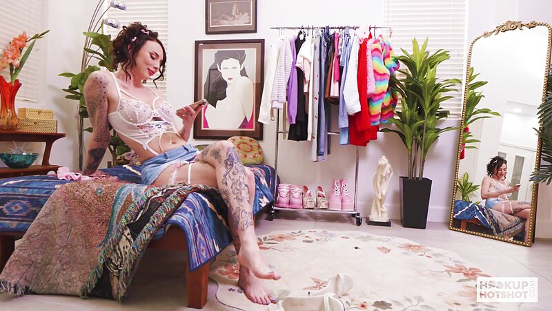 Indica Marie Deepthroats Piss from Cock in Lingerie