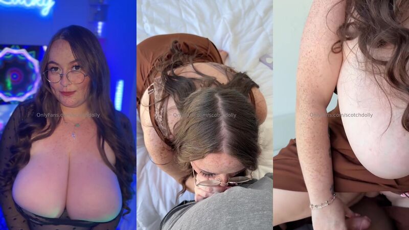 ScotchDolly Busty Brunette Blowjob and Titfuck with Glasses in POV