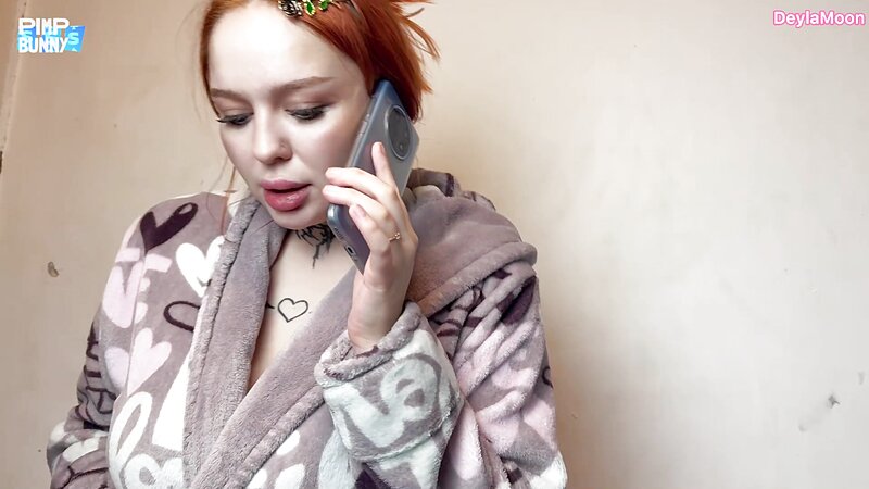 DeylaMoon Busty Redhead Stepmom Gives Sloppy Blowjob and Hard Cowgirl Fuck as Punishment