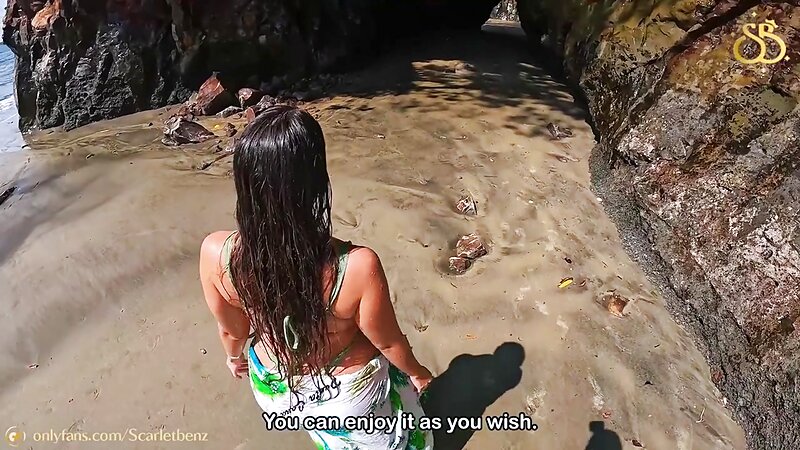 Scarlet Benz Latina Milf Gets Rough Doggystyle Fuck and Blowjob from Stranger on Public Beach