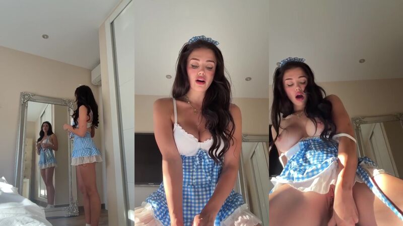 Emily Black Maid Cosplay Masturbates with Dildo